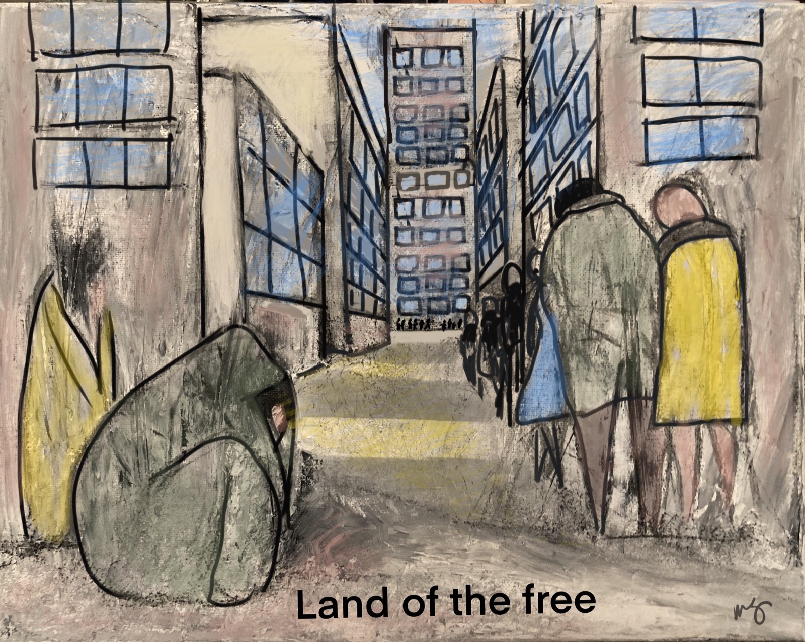 Land of the Free, acrylic & digital