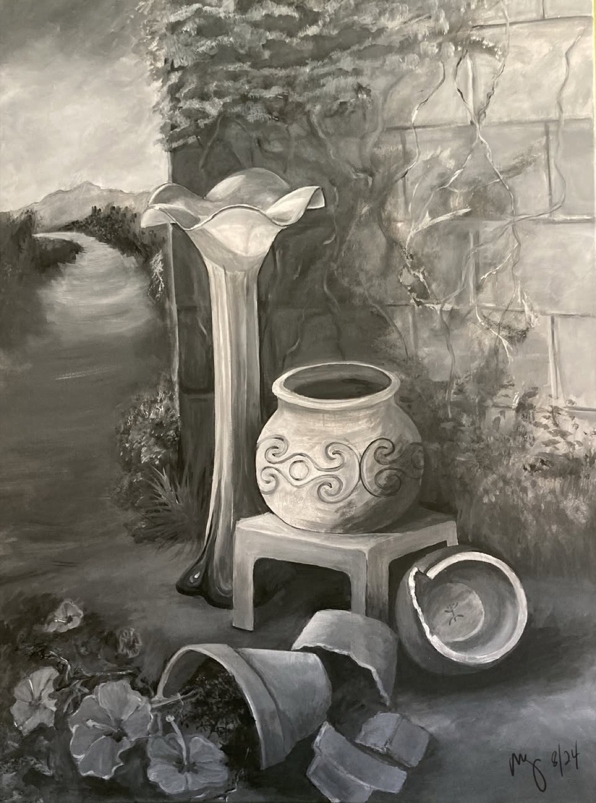 Broken Pots, acrylic