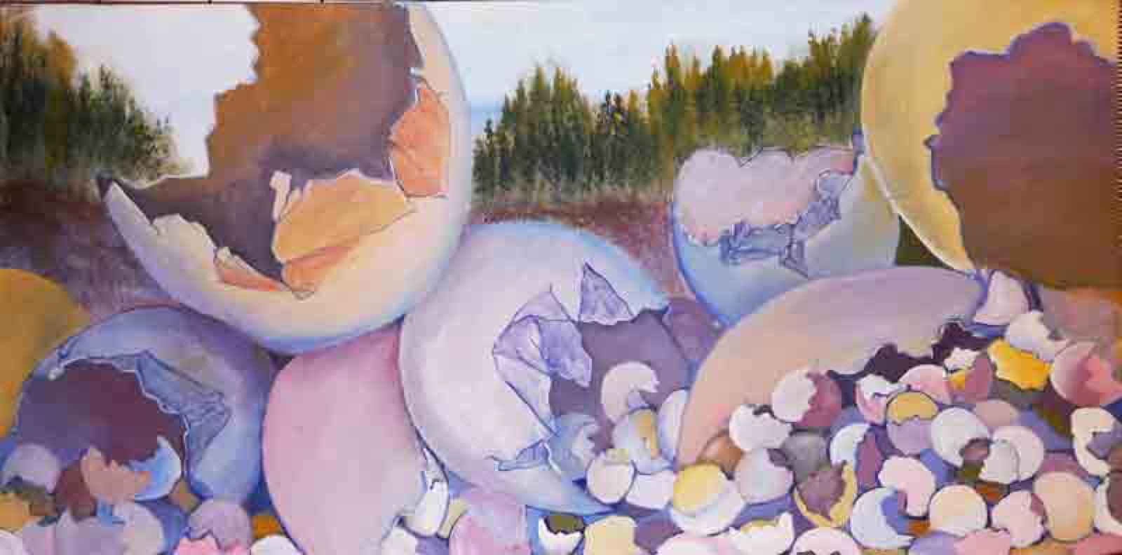Eggshells, acrylic