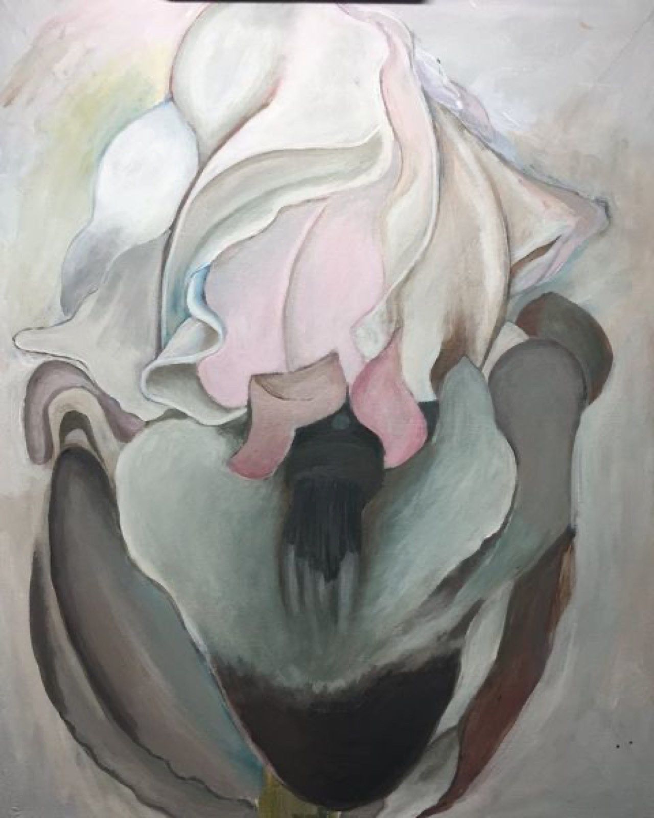 Imitating Georgia O'Keefe, acrylic