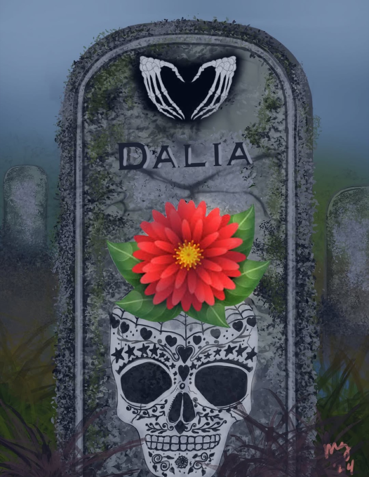 Dalia for Halloween, digital