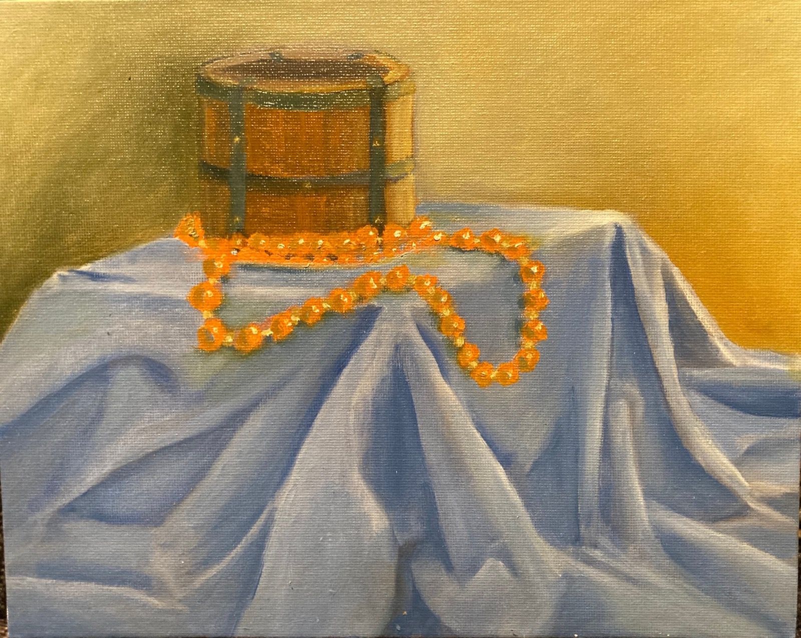 Still Life Orange Necklace, oil