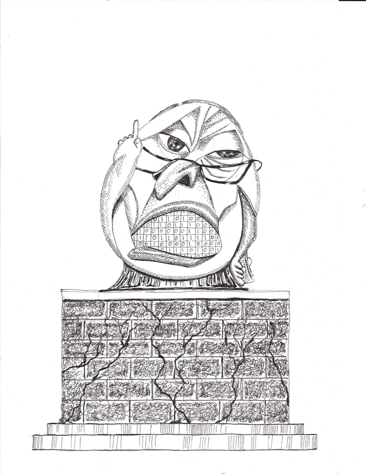 Humpty, pen & ink